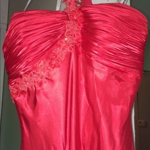 Formal floor length dress.